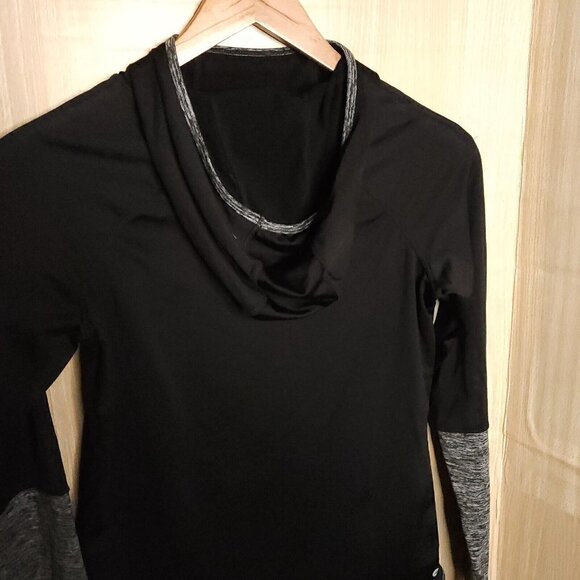 Avia Black Grey Hooded Athletic Top Small - Picture 4 of 7